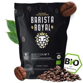 Organic Espresso Beans "Seleccion No.7" 350 g Fresh Coffee Beans Direct from Papua New Guinea & Honduras 100% Arabica Espresso Whole Beans Ideal for Fully Automatic and Portafilter