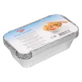 Tala 10A60133 Heavy Duty Foil Containers with Lids, Silver, 20cm x 11cm x 5.5cm