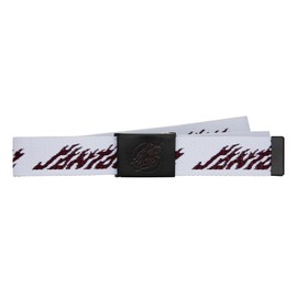 SANTA CRUZ Flame Dot Strip Web Belt White OS Unisex