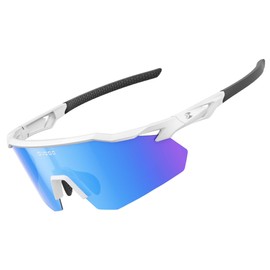 suoso Polarized Sports Sunglasses for Men: Women UV Protection youth Cycling Running Baseball Sun Glasses Softball Goggles Blue