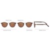 styleBREAKER Sunglasses in Wood Look and Round Lenses, Plastic and