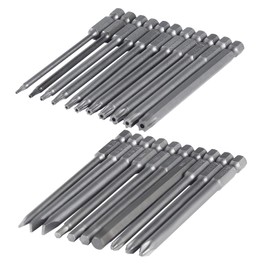 FyMosem 21Pcs 4-in-1 Long Magnetic Screwdriver Bit Combination Set 1/4 Inch Hex Shank Multi Drive Bits Hexagon Head Allen Wrench, Security Torx Bit, Flat Head Slotted Tips, Cross Phillips Driver Bits
