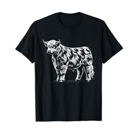 Cow Farmer Breeder - Monochromatic Belted Galloway Cattle T-Shirt