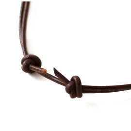 LynnAround Sturdy Beach Choker Surf Necklace Adjustable Genuine 2mm, 3mm Round Brown/Black Leather Cord (Brown2mm(14"-28"))