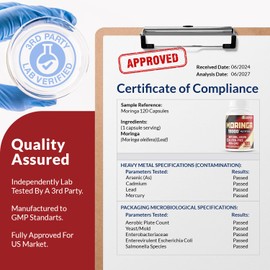 Moringa Capsules 10000mg Per Capsules, 120 Capsules 4 Month Supply