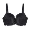 MIERSIDE Women's Black/Beige Plus Size Lace Seduction Underwire Molded Demi