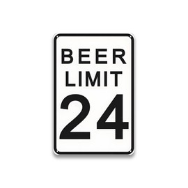 LIZATIC Funny Man Cave Decor for Men - Beer Limit 24 Sign, Metal Garage Bar Sign for Home Bar Station, Basement Wall Art Deocr Accessories, Cool Gifts for Men Beer Lovers, 8 x 12 inch