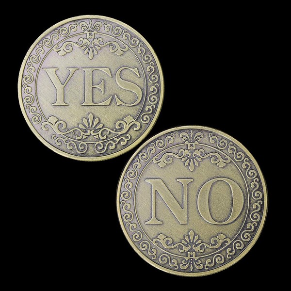 Yes No Challenge Coin Decision Maker Coin (Bronzed)