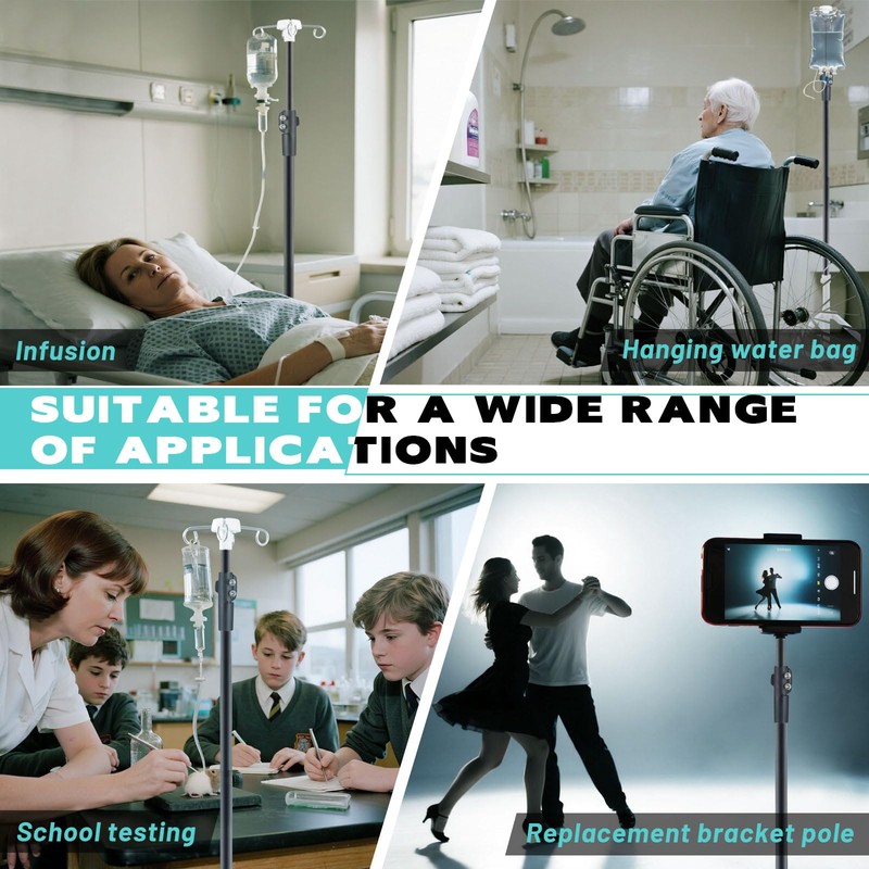 Crilealym IV Pole Portable,46 to 86In Telescopic IV Stand Floor