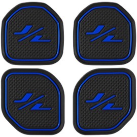 LAIKOU 4PCs Anti dust Mat Inserts Coaster fit for 2018-2022 Jeep Wrangler JL JLU Sports Rubicon Gladiator JT Front & Rear Non-Slip Auto Cup Holder Liner Pad Interior Accessories (Blue)