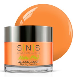 SNS Healthy Natural Nails SNS Nail Dip Powder, Gelous Color Dipping - Glow Angel (Orange/Glow) - Long-Lasting Nail Color Lasts 14 Days - Low-Odor & No UV Lamp Required - 1.5 oz