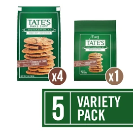 Tate's Bake Shop Chocolate Chip Cookies and Tiny Tate's Chocolate Chip Cookies Variety Pack, 5 Bags