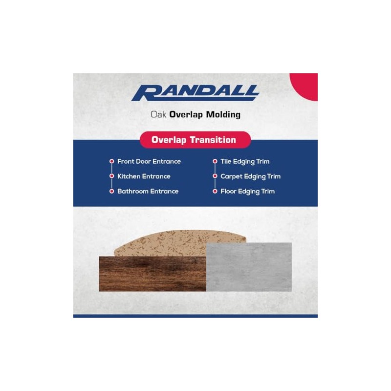 3 FT Oak Overlap Edging – Unfinished 1 3/8" Wide