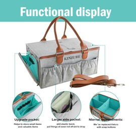 KINZURE Diaper Caddy Organizer, Baby Clothes Organizer and Car Diaper Caddy, Newborn Essentials Must Haves. DIY Arts and Crafts Storage, Office Organization, Picnic Basket, Toy Storage Organizer