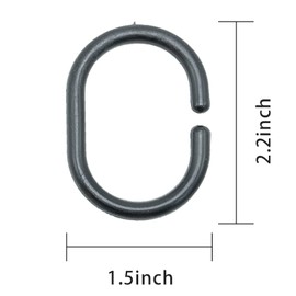 36pcs Shower Curtain Rings,Black C-Shaped Shower Curtain Hooks,Shower Curtain Hooks To Hang Curtains,Shower Curtains(Black)