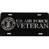 Bold Engraved US Air Force Veteran Aluminum Metal Black Diamond