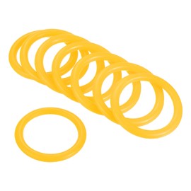 PATIKIL Carnival Ring-Toss Rings 4cm ID, 24 Pack Plastic Hoop for Outdoor Party Favor Game Booth, Yellow