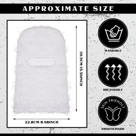 Newcotte 2 Pack Adult Distressed Balaclava Ski Mask Full Face Knitted Balaclava Windproof Cool Ski Mask for Cold Weather(Large,Black and White)