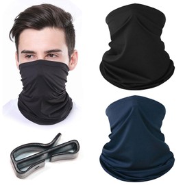 Pack of 2 Multifunctional Scarf, Tube Scarf, Windproof Bandanas, Elastic Quick-Drying Mask, Sun Protection, Neckerchief, Men and Women, Loop Scarf, Neck Warmer for Outdoor, Motorcycle, Hiking, Cycling