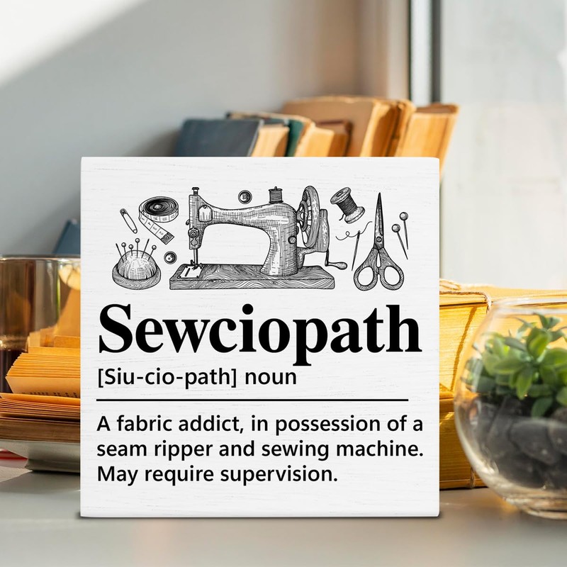 Sewing Room Decor Sewciopath Definition Wood Sign, Sewing Gifts
