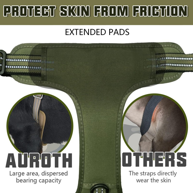 AUROTH Tactical Dog Harness for Large Dogs No Pull Adjustable