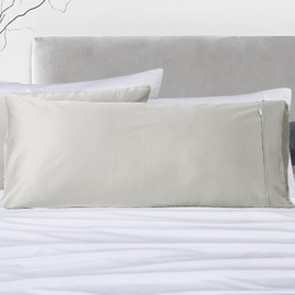 Set of 2 Luxton 100% Organic Bamboo King Size Pillowcases Beige Color Luxury Silky Bamboo Lyocell Plain Beige Linen Pillowcase 2pcs Pair (King Size 50x90cm, Beige Linen)