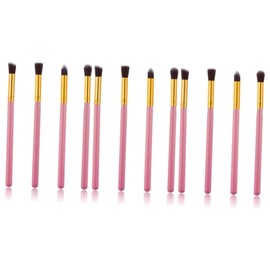 Ipetboom 12pcs Eyeshadow Brush Eye Makeup Soft Horse Hair Blending Precision Pencil Brush for Travel Women Cosmetic Kit Gold