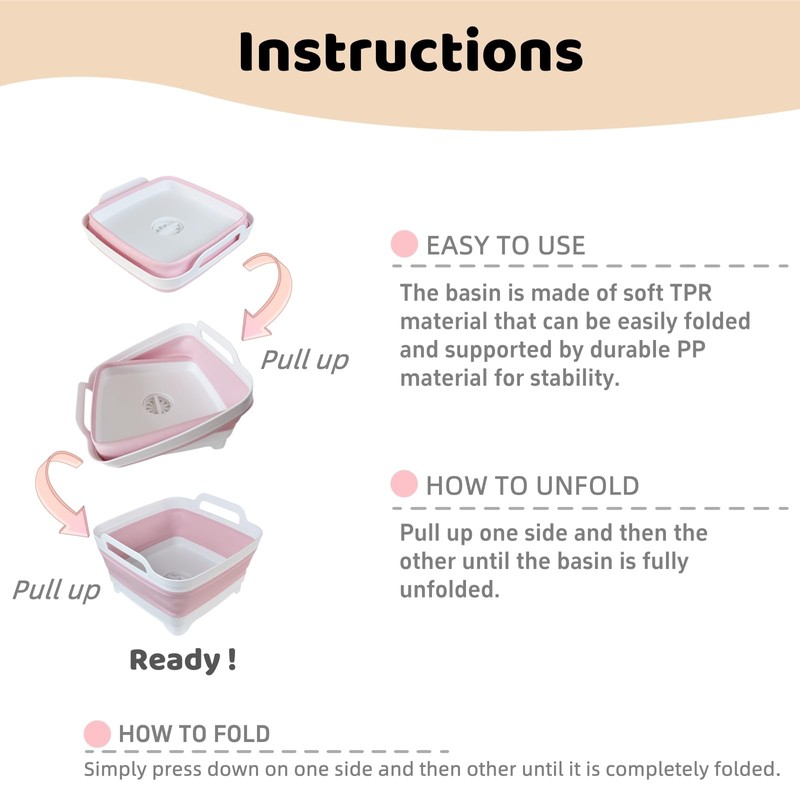GIMWA Collapsible Wash Basin for Baby Bottles - 2.4 Gallons