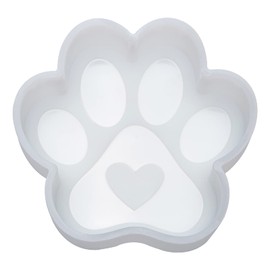 Paw Print with Heart Resin Silicone Mold - Large Car Freshie Molds for DIY Baking Aroma Beads Soap Candles