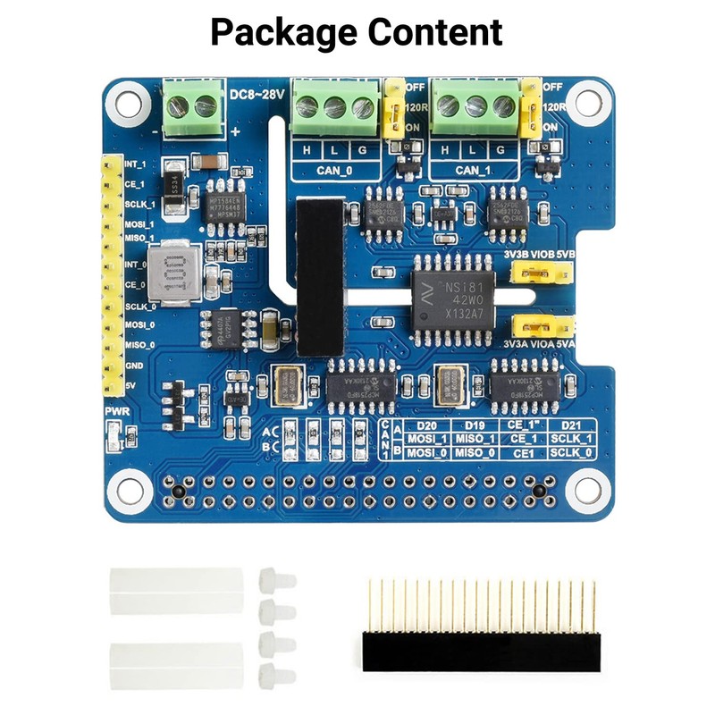 Waveshare 2-Channel Isolated CAN FD Expansion HAT for Raspberry Pi