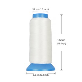 1500 Yards White Bonded Nylon Sewing Thread 210D for Upholstery Sewing Leather Beading Weaving Hair