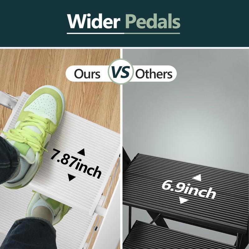 WOA WOA 4 Step Ladder, Stepping Ladder with Wide Rungs,