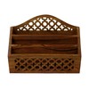 Letter Rack Vintage Desk Wooden Hand Carved Holder Barroon Jali