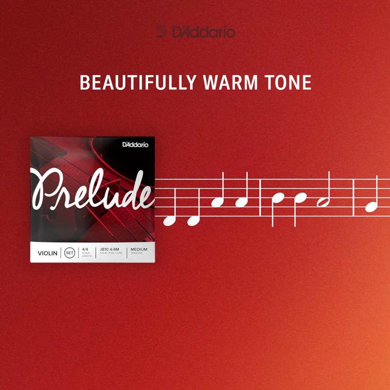 D’Addario Prelude Violin String Set, 4/4 Scale Heavy Tension –