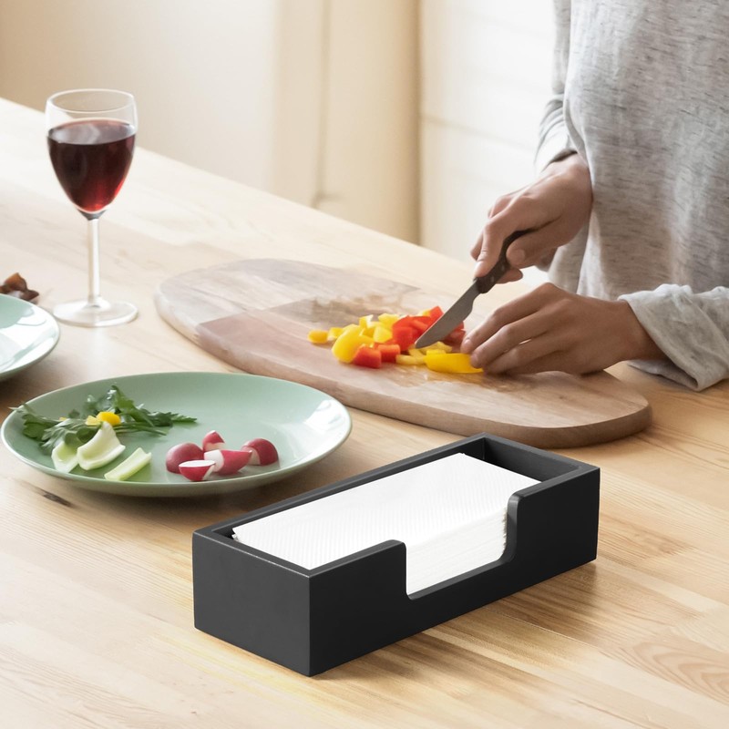 Paper Towel Dispenser Countertop, Wooden Folded Paper Hand Towel Holder