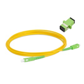 JOVXIAZ SCAPC to SCAPC Single Mode Fiber Optic Patch Cable – Simplex LSZH Jacket OD-3.0mm, Yellow Patch Cord 10ft