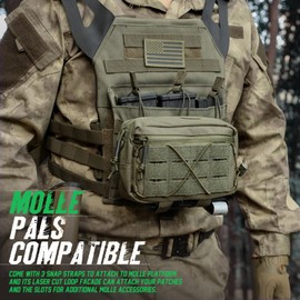 WYNEX Tactical Molle Admin Dump Pouch, Molle Pouches for Vest Utility EDC Pouch Bag Dual-Purpose Sub Abdominal Dangler Drop Pouch with Molle Loop Back Strap