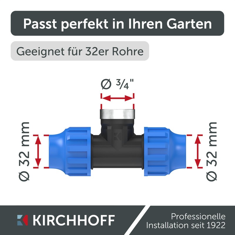 Kirchhoff Fitting T-transition piece with internal thread, plastic, 3/4 x