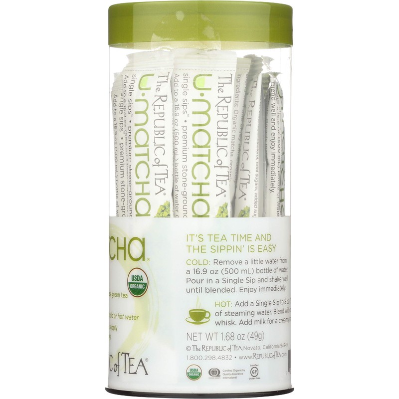 REPUBLIC OF TEA Organic Macha Single Sips Tea, 14 CT