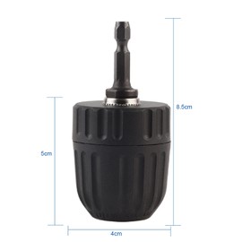 Portabrocas sin llave de 3/8 pulgadas 24UNF, herramienta de portabrocas de impacto sin llave de cambio rápido de 0,8-10 mm con adaptador hexagonal de 1/4 de pulgada