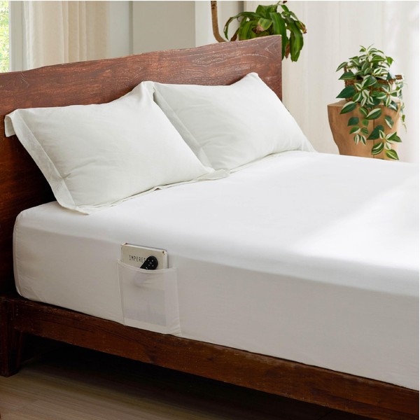Bedsure 100% Cotton Fitted Sheet Full Size - Cotton Percale