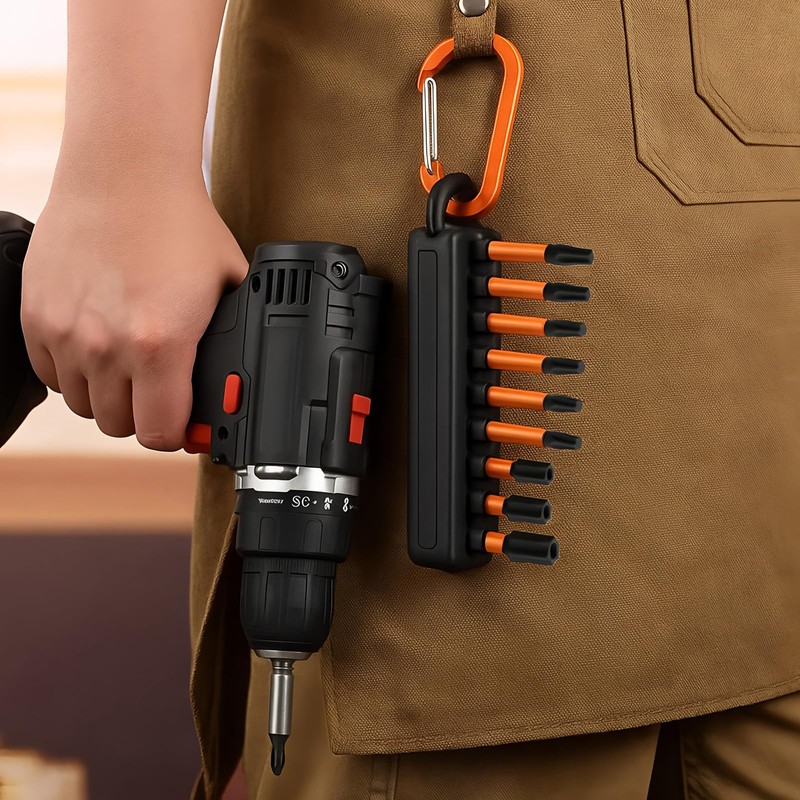 Saipor 3-Piece Screwdriver Bit Holder, Key Ring Drill Holder, 1/4