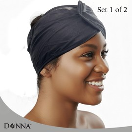 DONNA Satin Wrap & Mesh Wrap 2PCS – Breathable Mesh Head and Satin Cap Set, Adjustable Closure, Soft & Cool Fabric for Pixie Cut, Short Hair, and Everyday Styling