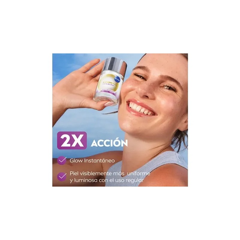 Nivea Luminous Efecto Glow Tonico 100ml + Serum Facial 30