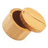 STOBAZA Multi-Function Wooden Salt Box Magnetic Lid Seasoning Canister Kitchen