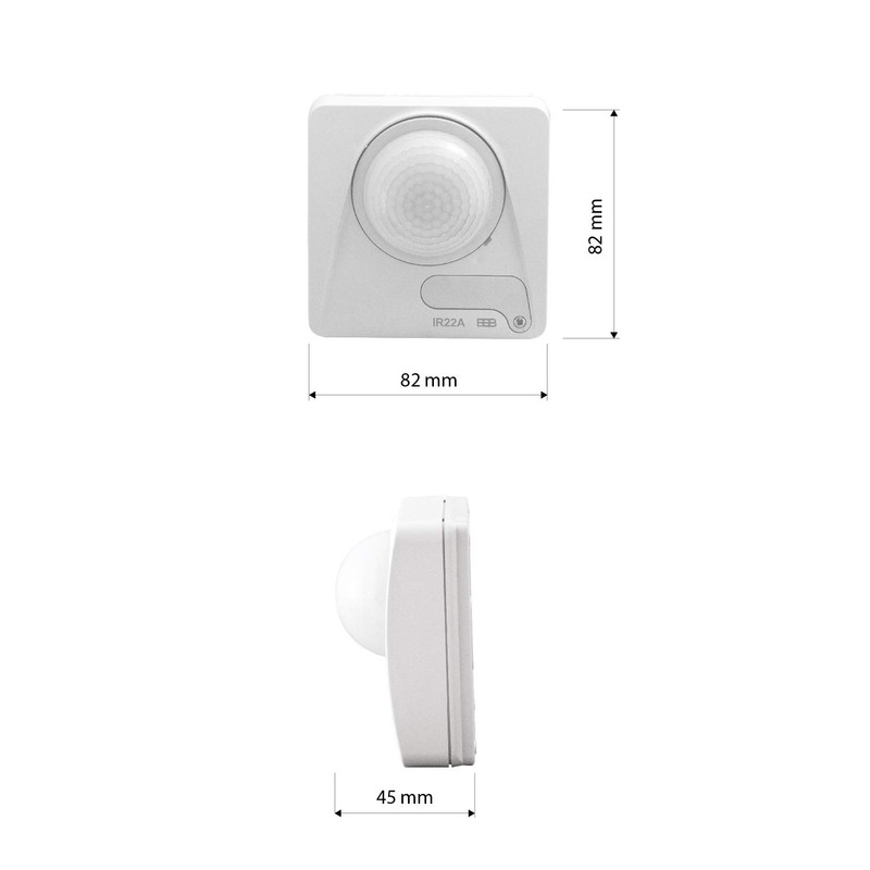 Motion Detector White, 360 Degrees, Indoor IP20, Surface-Mounted Wall and