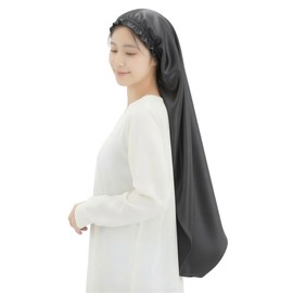 NICOCRAFT Night Cap, 100% Silk, For Long Hair, Tubular Type, Sleeping Hair Cap, Women's, Friction-Free, Prevents Bedheads, 35.4 inches (90 cm) (Charcoal Gray)