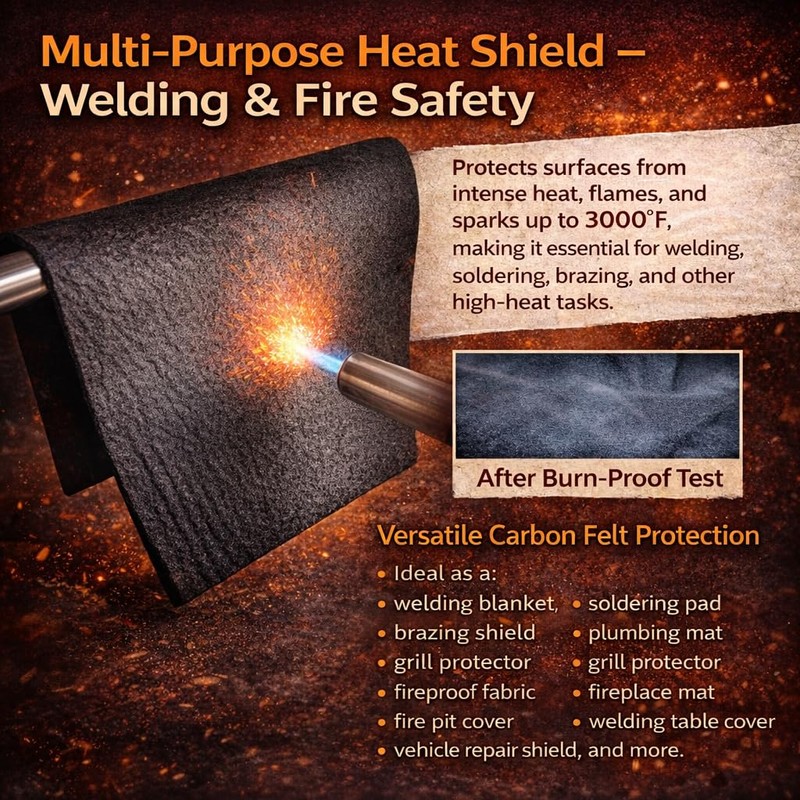 12"X12"X1/5'' Heat Shield Thermal Barrier Blanket Insulation Reflective Material High