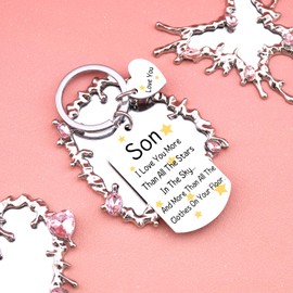 Son Gifts from Mom Funny Gift Ideas for Boys Adults Unique Birthday Gifts for Son Christmas Graduation Father Day Gift from Mother Mama Love You Keychain