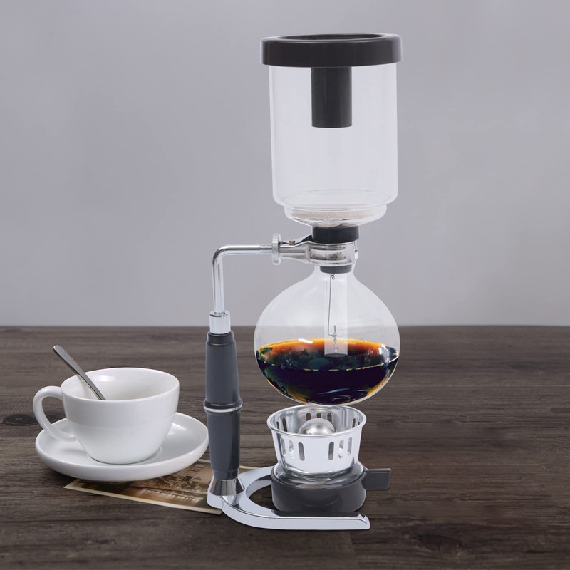 DUTTIETY Glass Siphon Coffee Maker, 360ml Tabletop Glass Siphon Pot